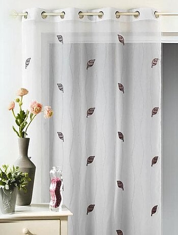 Voilage Fantaisie Jacquard 'feuilles'