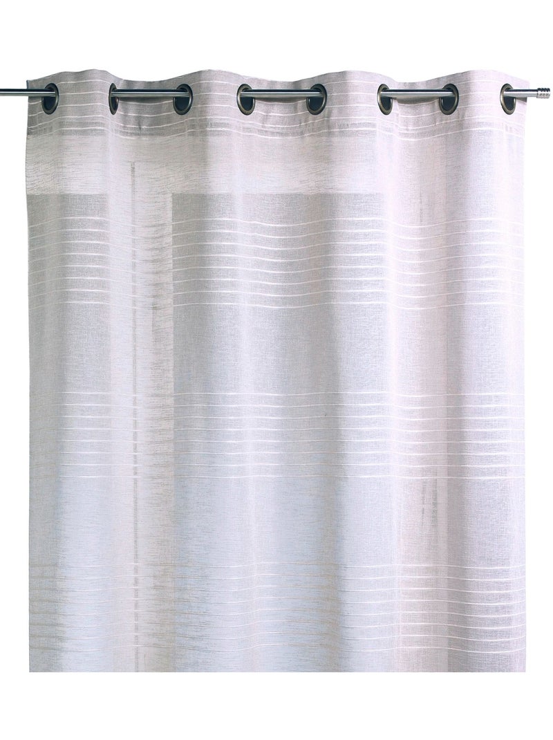Voilage Fantaisie Rayé Beige - Kiabi