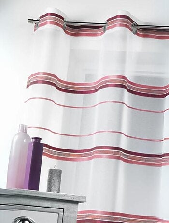 Voilage fantaisie tissé rayure horizontale