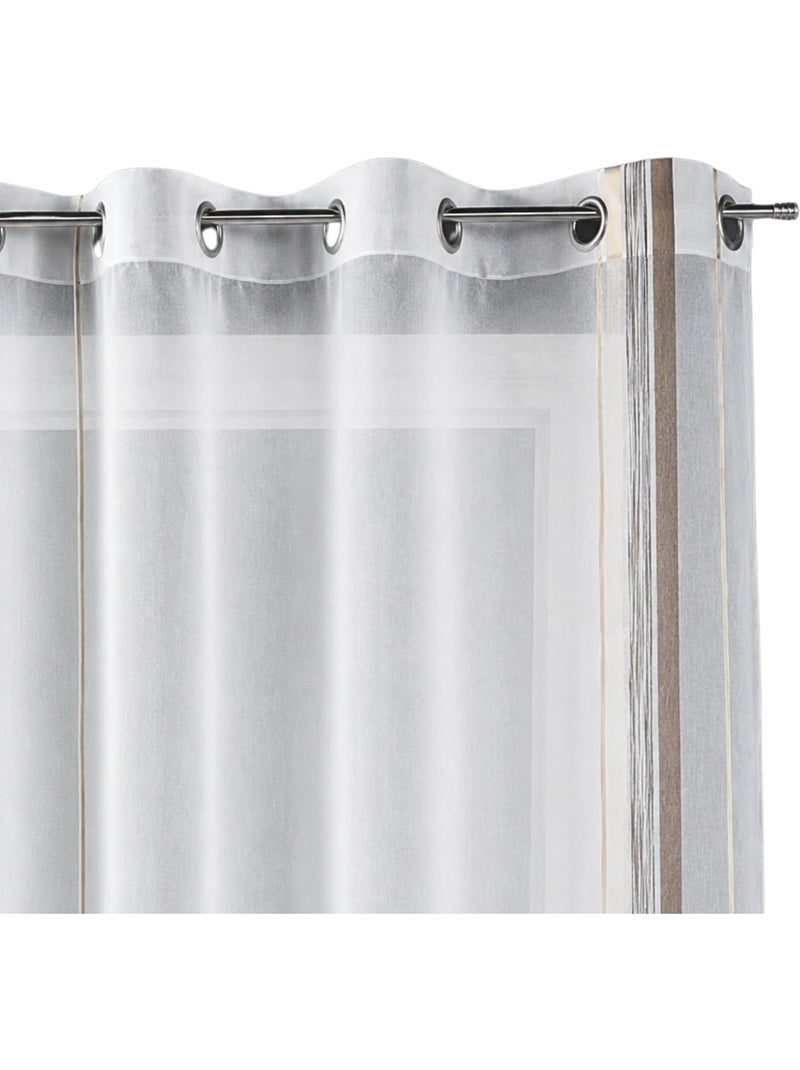 Voilage fantaisie tissé rayure verticale Beige - Kiabi