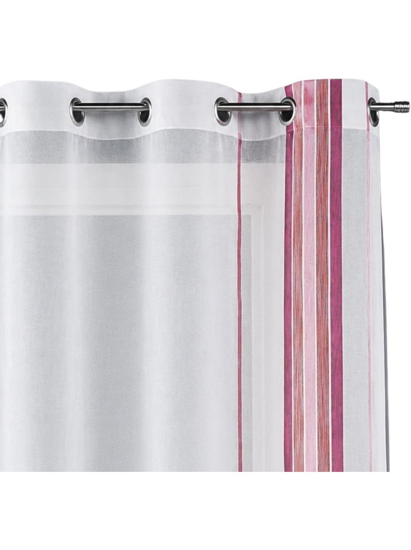 Voilage fantaisie tissé rayure verticale Vieux rose - Kiabi