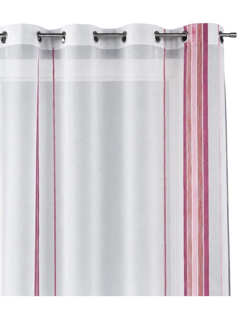 Voilage fantaisie tissé rayure verticale Vieux rose - Kiabi