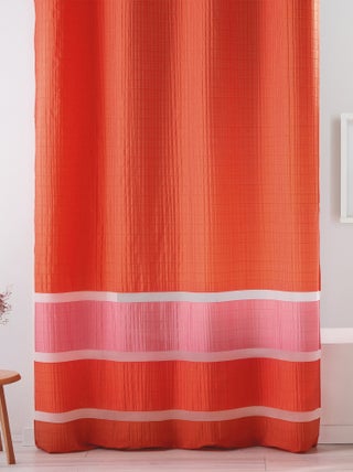 Voilage fantaisie tissée avec rayures horizontales
