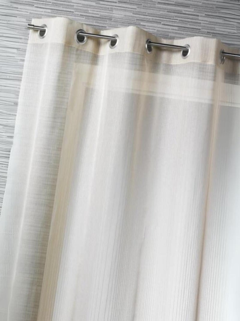 Voilage fantaisie tissée rayure verticale Beige - Kiabi