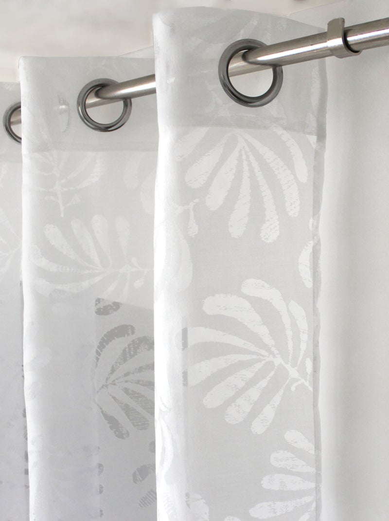 Voilage feuillage abstrait Blanc - Kiabi