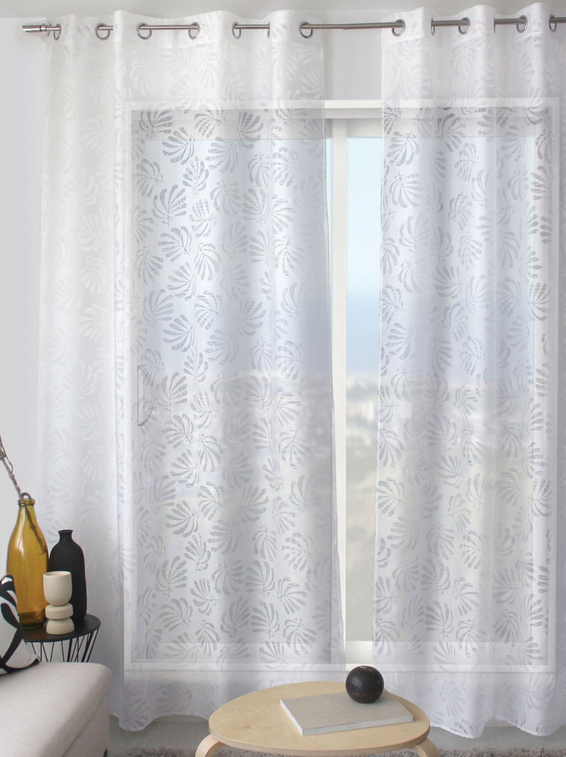 Voilage feuillage abstrait Blanc - Kiabi
