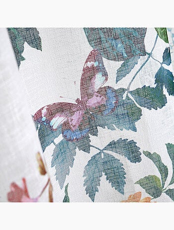 Voilage feuillage et oiseau