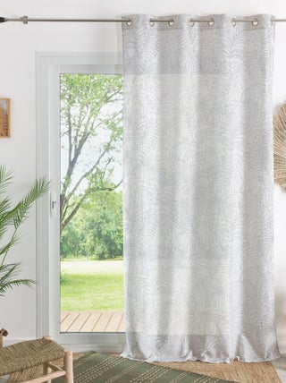 Voilage feuilles de palmier poly-lin