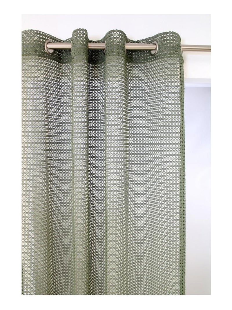 Voilage Filet Effet Cannage Vert - Kiabi