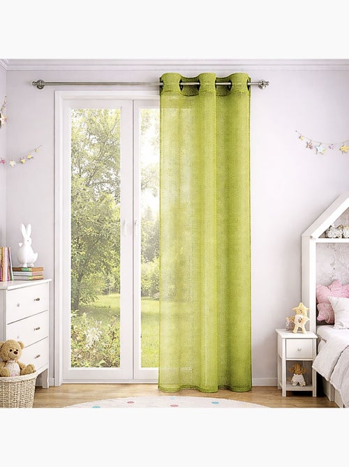 Voilage Filet uni à œillets carrés - Kiabi