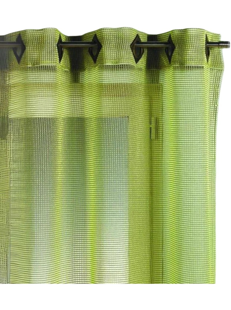 Voilage Filet uni à œillets carrés Vert tilleul - Kiabi