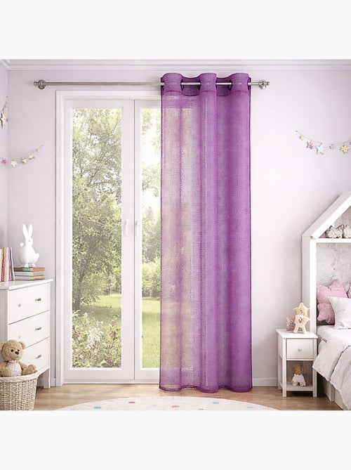 Voilage Filet uni à œillets carrés - Kiabi