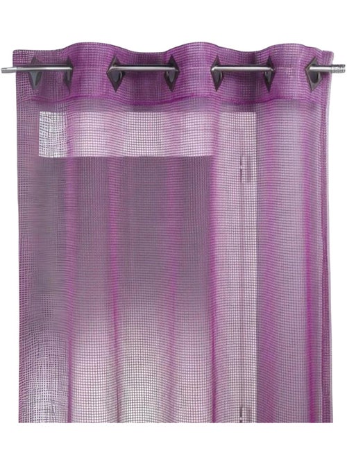 Voilage Filet uni à œillets carrés - Kiabi