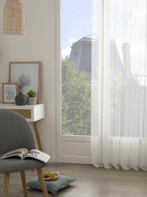 Voilage fin uni à oeillets - Kiabi