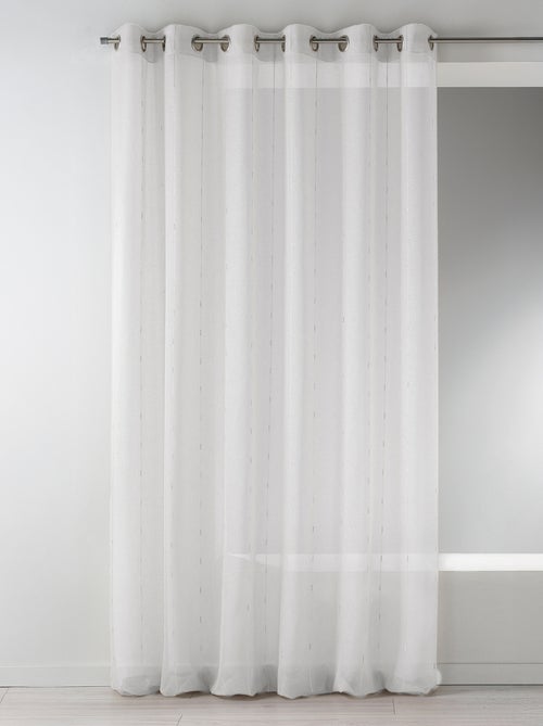 Voilage fines rayures brodées avec grande largeur - Kiabi