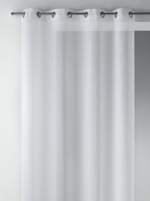 Voilage fines rayures brodées avec grande largeur - Kiabi