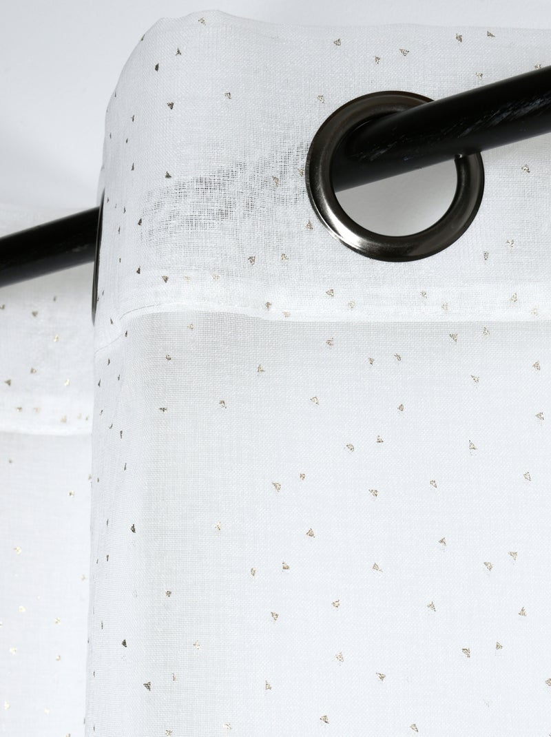 Voilage finitions dorées à oeillets Blanc - Kiabi