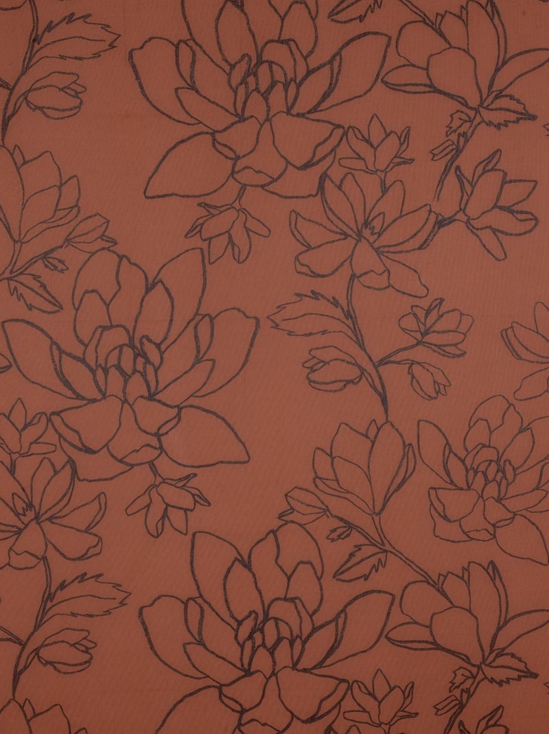 Voilage fleuri "Audace" Orange - Kiabi