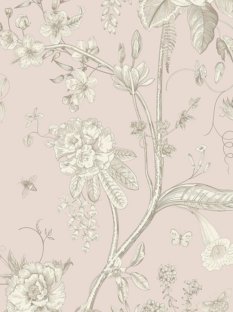 Voilage fleurs blanches sur fond rose - 1 pièce - L 140 cm x H 245 cm Multicolore - Kiabi