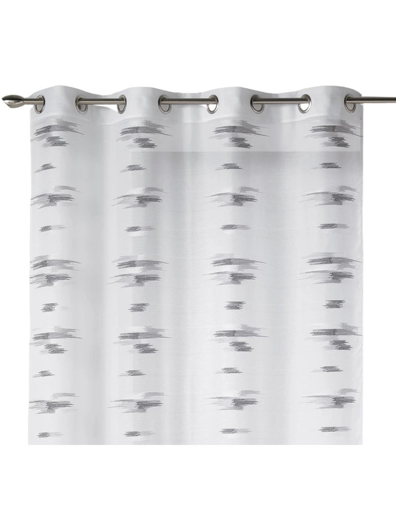 Voilage fluide à motifs abstraits Gris clair - Kiabi