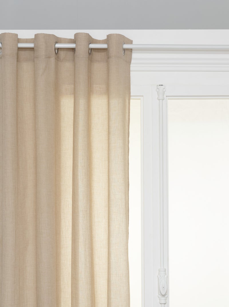 Voilage fluide et léger "Paxta" 135 x 240 cm Atmosphera Gris taupe - Kiabi