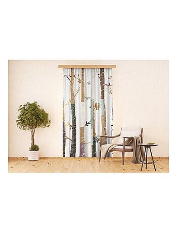 Voilage foret et oiseaux - 1 pièce - L 140 cm x H 245 cm