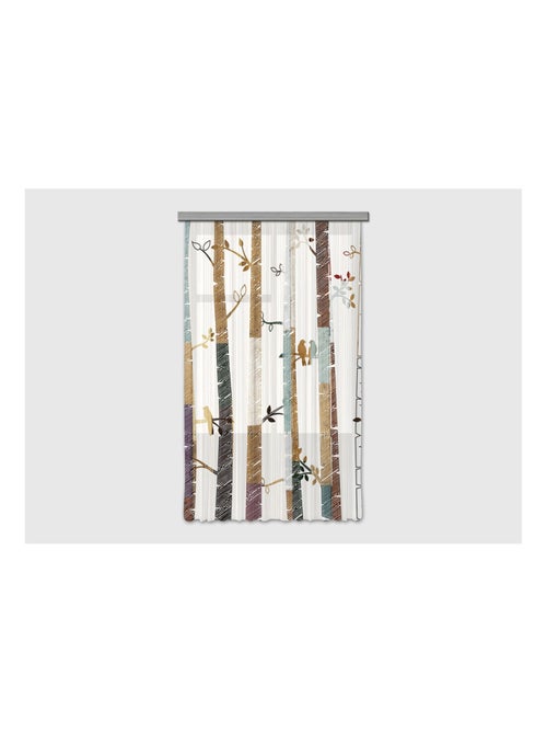 Voilage foret et oiseaux - 1 pièce - L 140 cm x H 245 cm - Kiabi