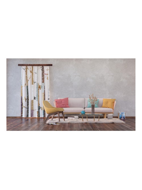 Voilage foret et oiseaux - 1 pièce - L 140 cm x H 245 cm - Kiabi