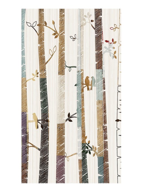 Voilage foret et oiseaux - 1 pièce - L 140 cm x H 245 cm - Kiabi