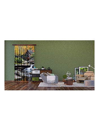 Voilage foret et rivière - 1 pièce - L 140 cm x H 245 cm