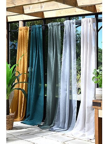 Voilage galon fronceur 140 x 260 cm Derbie uni gris souris