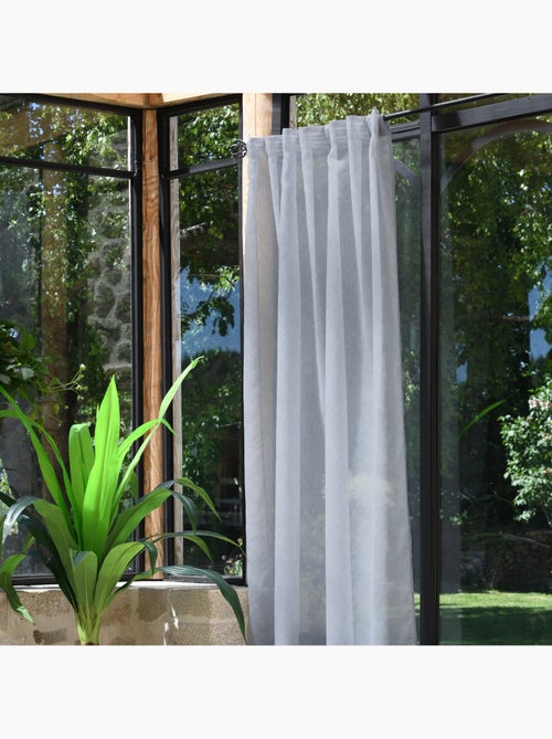 Voilage galon fronceur 140 x 260 cm Derbie uni gris souris - Kiabi