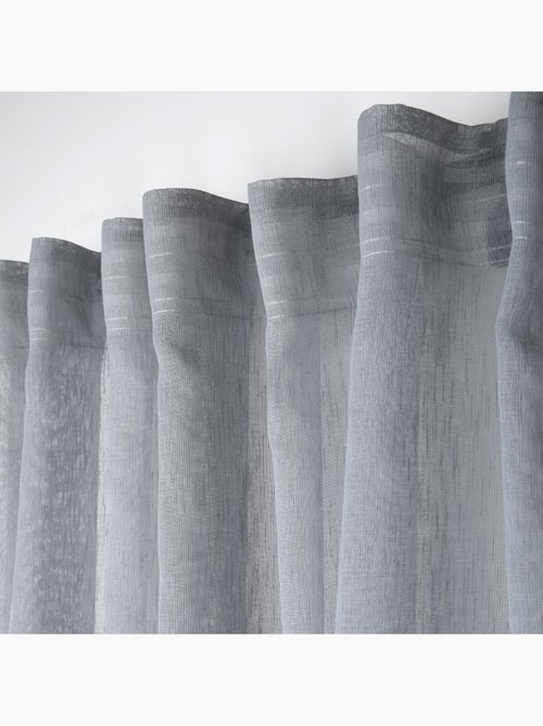 Voilage galon fronceur 140 x 260 cm Derbie uni gris souris - Kiabi
