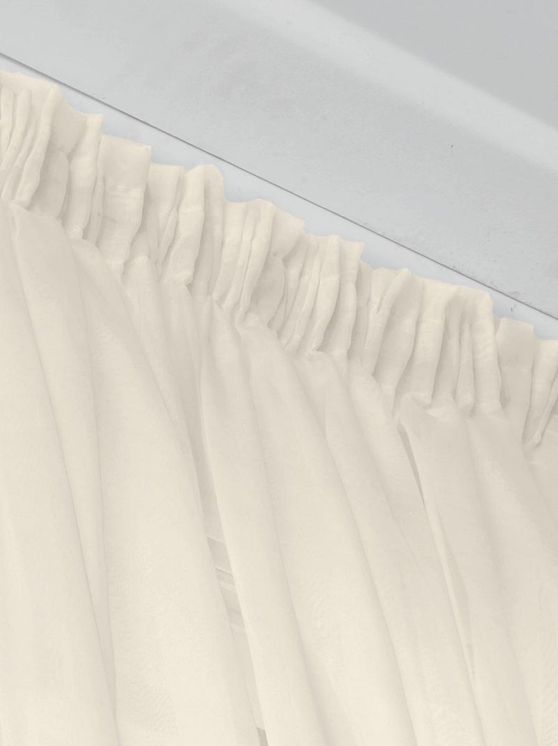 Voilage  galon fronceur uni Beige - Kiabi