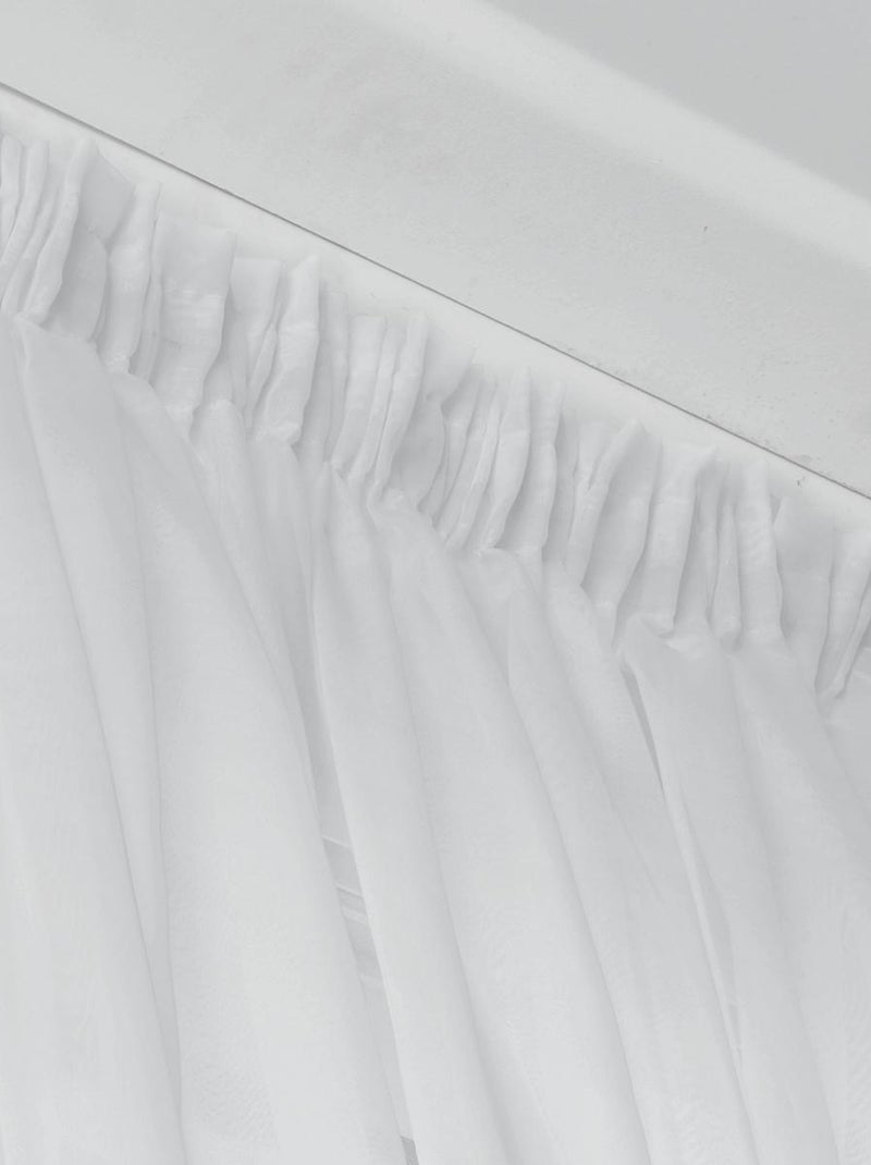 Voilage  galon fronceur uni Blanc - Kiabi