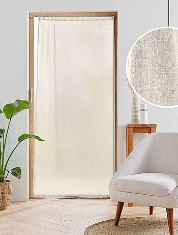 Voilage grande fenêtre - Effet lin tissé