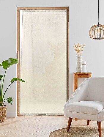 Voilage grande fenêtre - Effet lin tissé