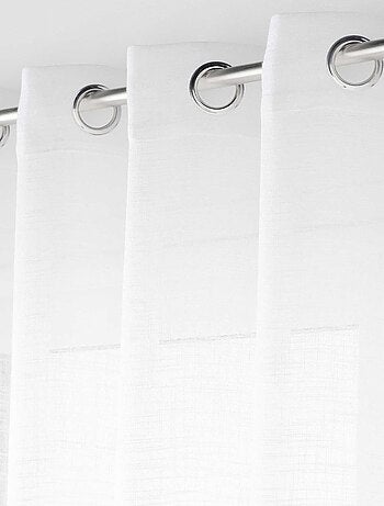 Voilage grande largeur à Oeillets Haltona Blanc - Effet Lin Tissé