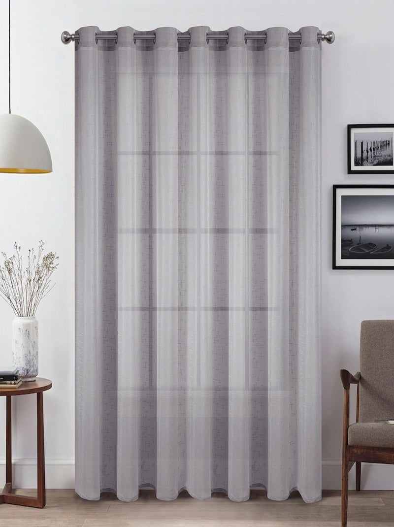 Voilage grande largeur à paillettes Gris clair - Kiabi