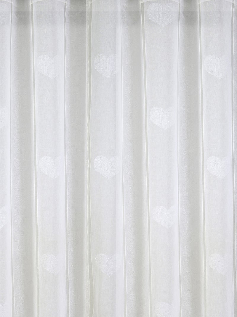 Voilage grande largeur avec cœurs et lurex Blanc - Kiabi