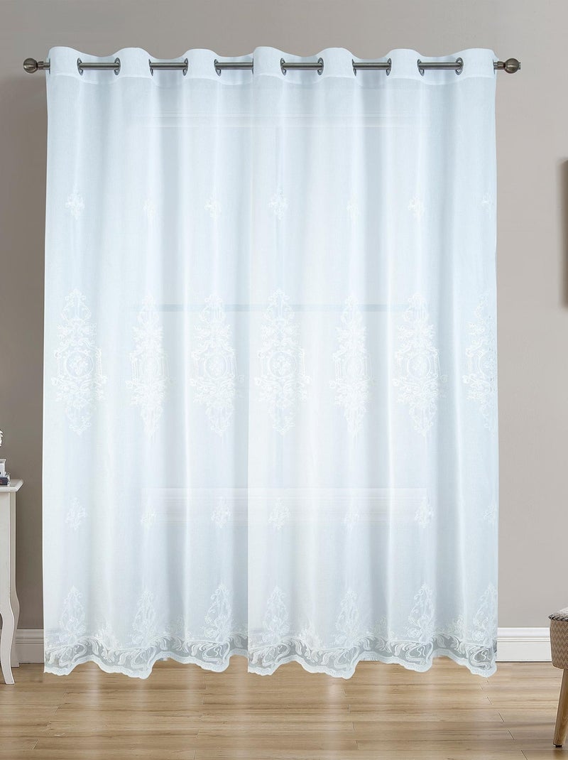 Voilage grande largeur esprit baroque Blanc - Kiabi