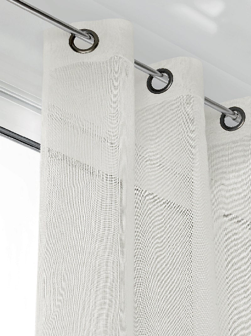 Voilage grande largeur semi-transparent Blanc cassé - Kiabi