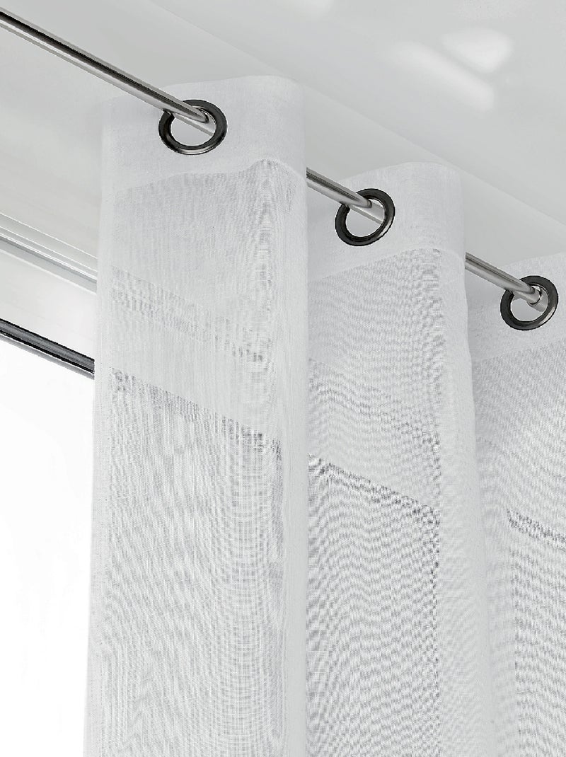 Voilage grande largeur semi-transparent Blanc - Kiabi