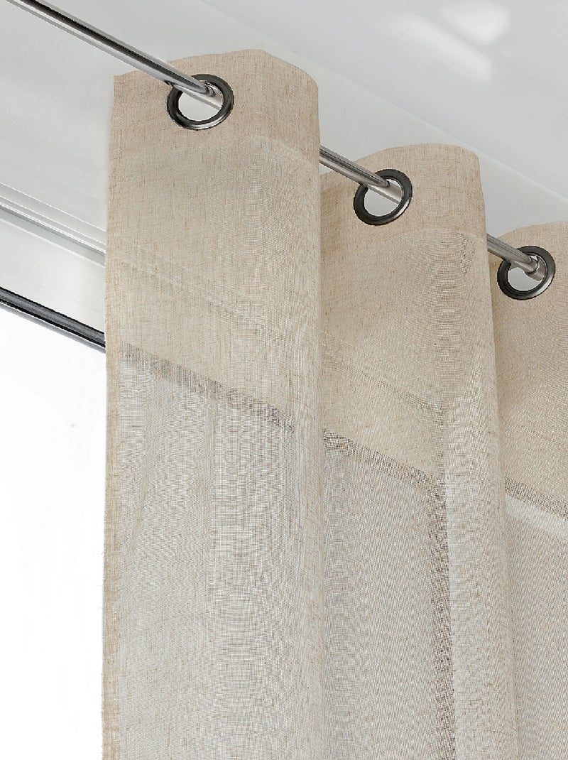Voilage grande largeur semi-transparent Bois naturel - Kiabi