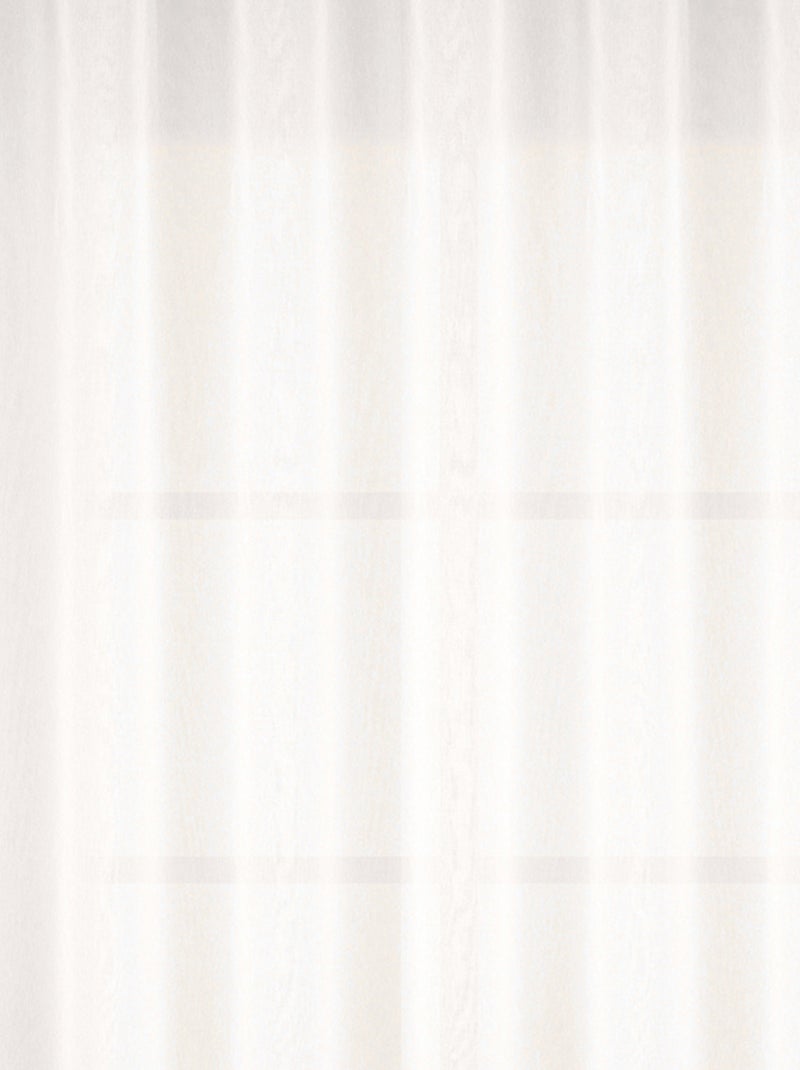 Voilage grande largeur uni en polyester Ecru - Kiabi