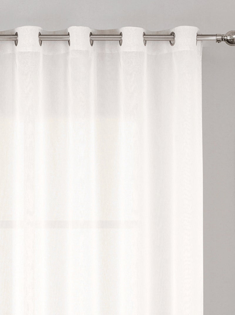 Voilage grande largeur uni en polyester Ecru - Kiabi