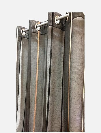 Voilage gris anthracite avec rayures brillantes