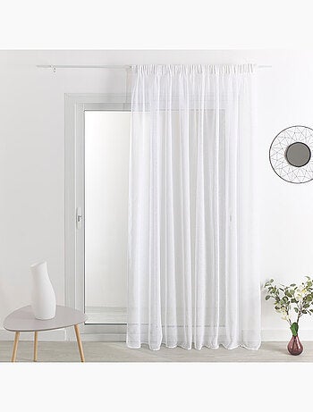 Voilage ignifugé M1 - Effet lin galon fronceur