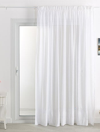 Voilage ignifugé M1 galon fronceur - Effet lin