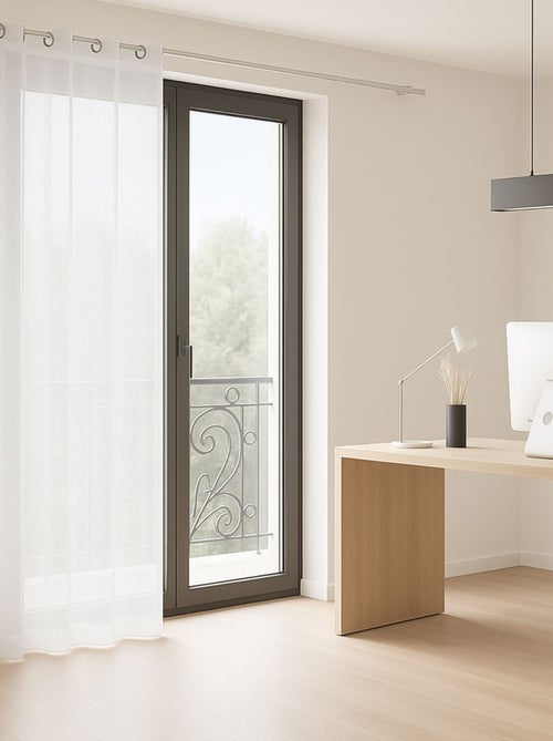 Voilage ignifugé M1 non feu à œillets - Kiabi